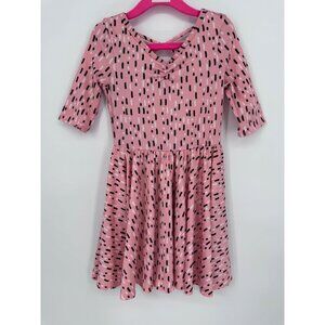 Dotdotsmile Girls Dress Size 3/4 Pink with Black and White Dashes NWOT
